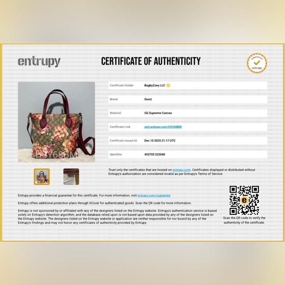 ❌️❌️SOLD❌️❌️BZ33 💚 Gucci Soft GG Supreme Monogram Blooms - Picture 2 of 15